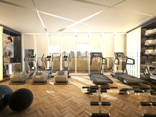 Elevate your fitness routine at the state-of-the-art gym, equipped with the latest premium equipment for a complete workout experience.