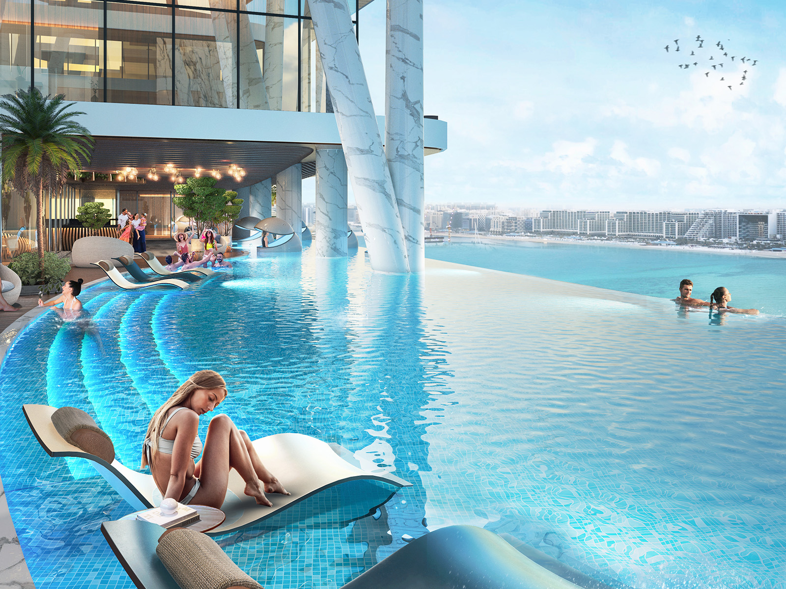 Dive into our infinity pools, offering breathtaking views and a luxurious swimming experience that merges seamlessly with the horizon.