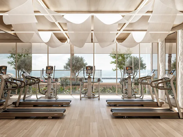 Entdecken Sie ein hochmodernes Fitnessstudio, in dem die Schwerkraft selbst zu intensiven, himmlisch inspirierten Trainingseinheiten anregt.