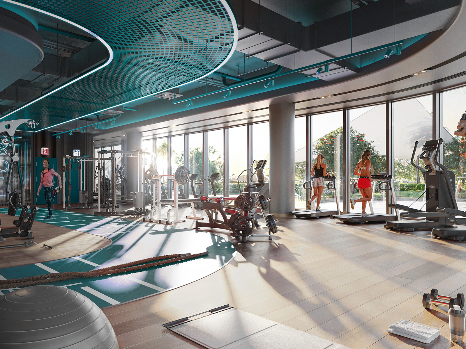 Push limits in a high-tech gym with AI-powered training and real-time feedback tailored to your goals.