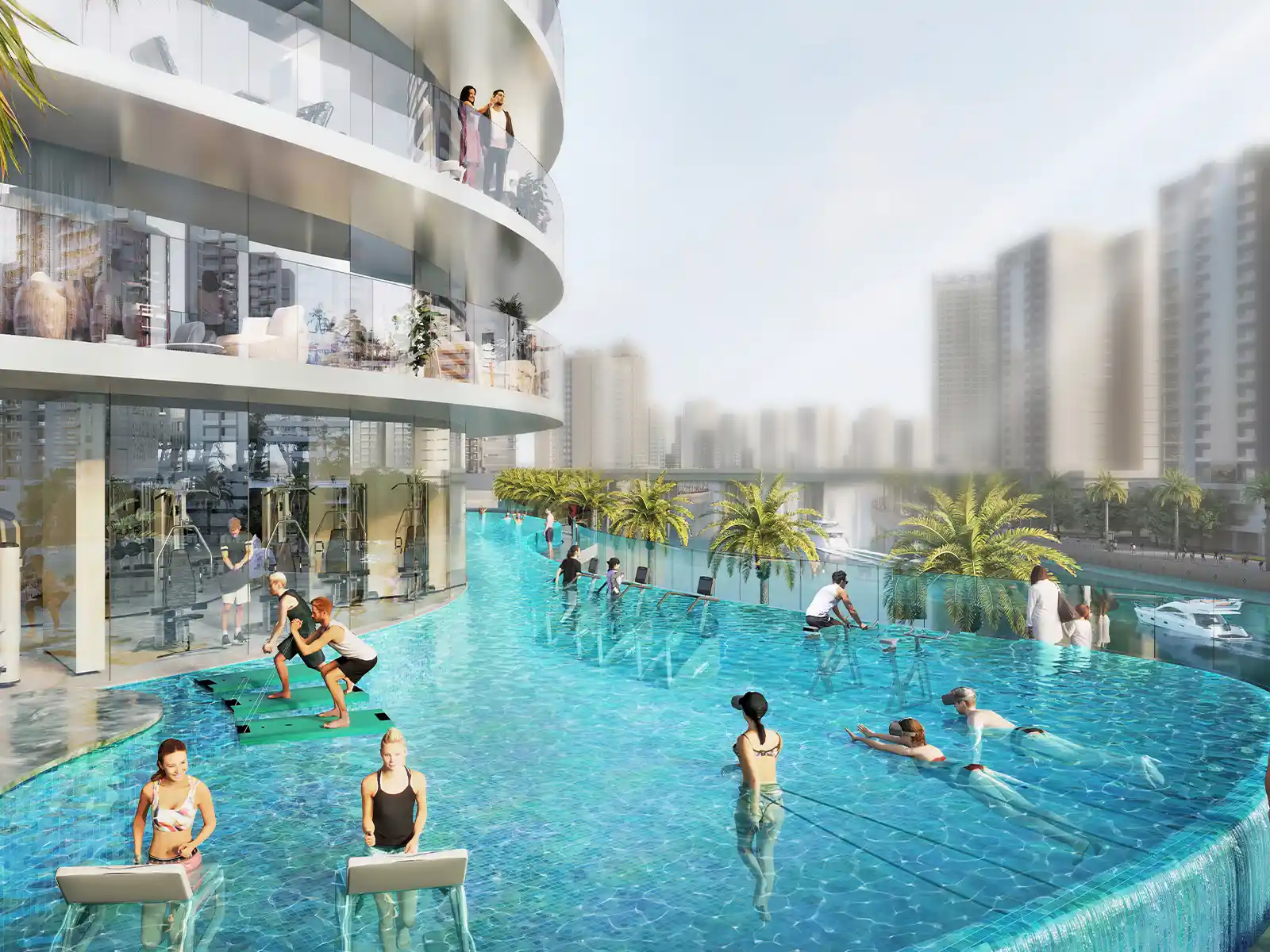 Experience an invigorating workout at our aqua gym, combining fitness and fun in a unique water-based setting.