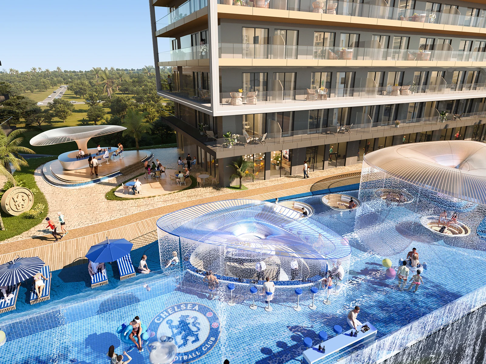 Chelsea Lion Beach infinity pool and waterfront amenity