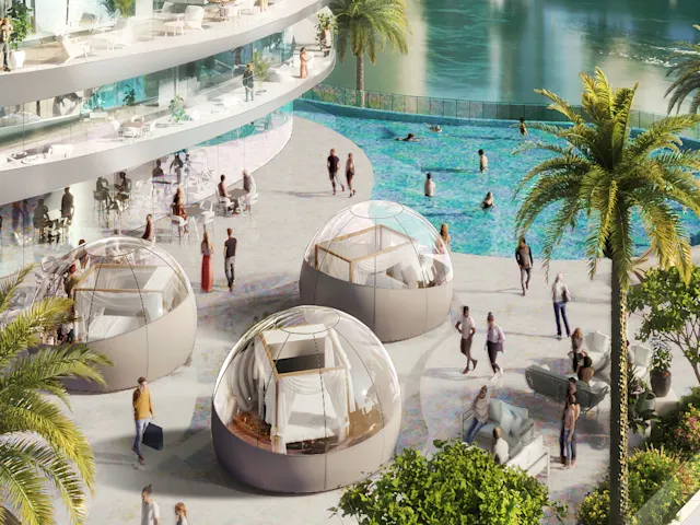 Für Momente jenseits der Vorstellungskraft: Entspannen Sie in exklusiven Pool-Pods, die zum Sternenhimmel-Betrachten einladen – jede Nacht ein einzigartiges Erlebnis.