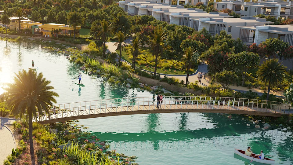 DAMAC Hills 2 balcony with community and garden view