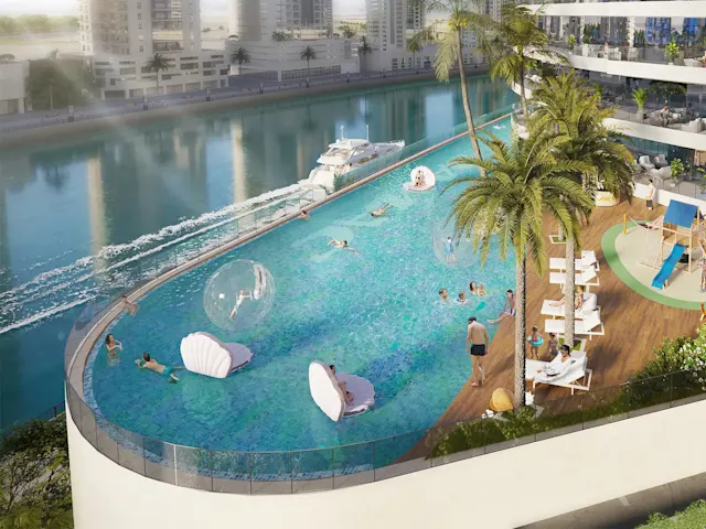 With its iridescent-tiled base, every swim becomes a unique and mesmerising experience at the stunning infinity pool.