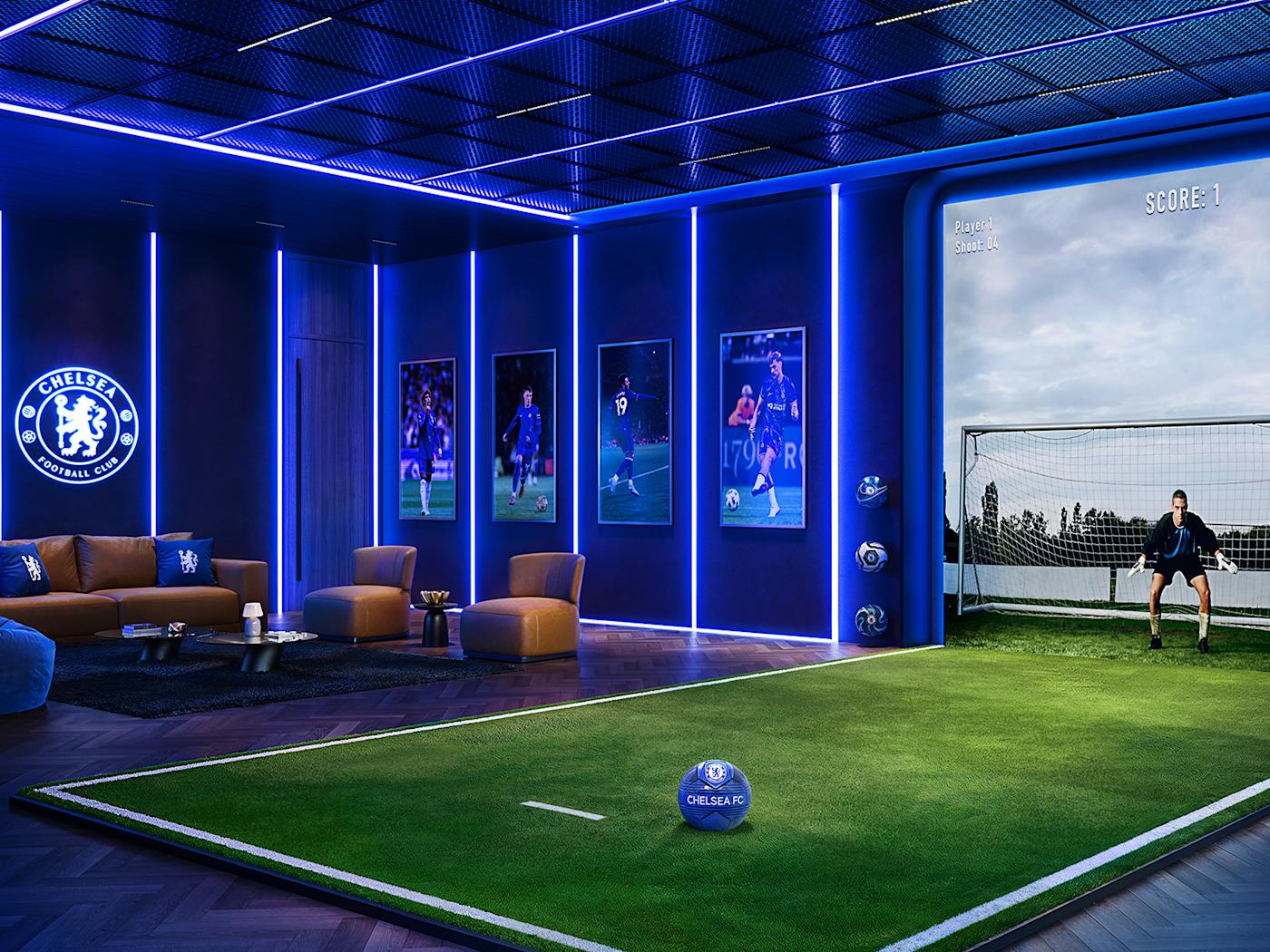 Chelsea Residences, football simulation room