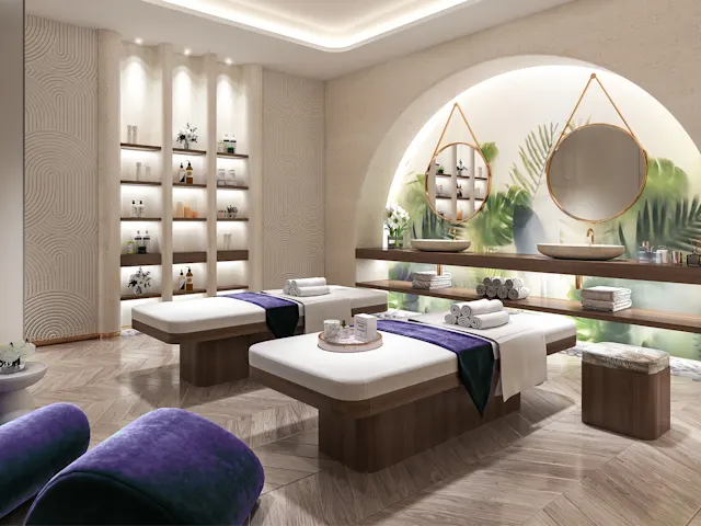 Gönnen Sie sich pure Entspannung im Spa, das mit revitalisierenden Behandlungen und einer ruhigen Atmosphäre Körper und Geist gleichermaßen verwöhnt.