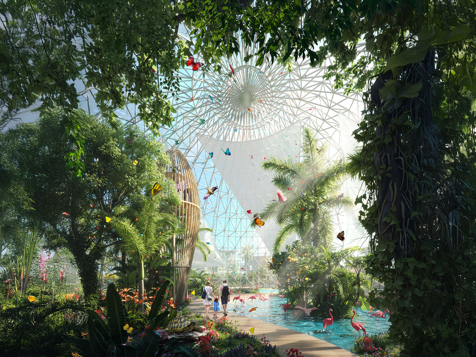 Stroll through fluttering butterflies, watch tropical birds, and lose yourself in orchard-scented air.