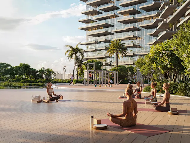 Wander through palm gardens to a tranquil haven where yoga, calm waters, and a serene lounge renew your spirit.