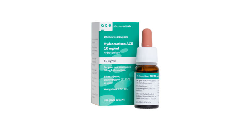 Hydrocortison ACE 10 mg/ml zure oordruppels verpakking