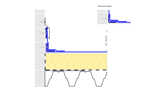 Detail ukončení hydroizolační vrstvy na svislou stěnu – nezatepleno, TPZ