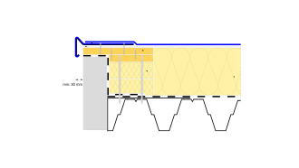 Detail ukončení hydroizolační vrstvy závětrnou lištou, TPZ