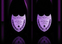 Dom Perignon Rose '02 Neon-like Lit Luminous Light-up Label Empty  750ml Bottle