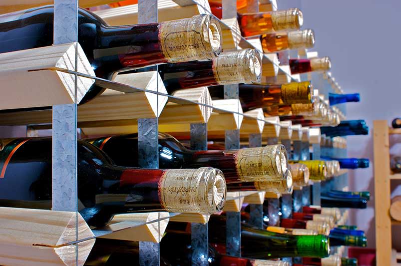 150-Bottle Iron Wine Rack with Display Shelf