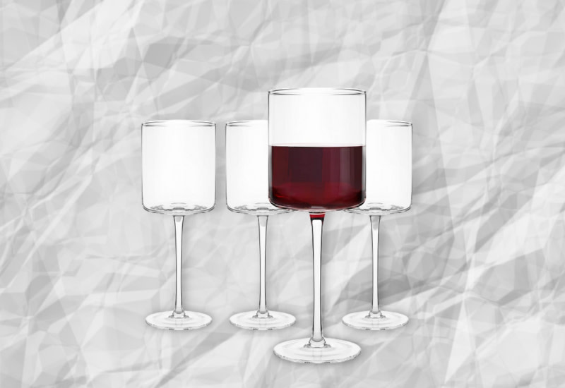 Square Wine Glasses Set of 6, Hand Blown Crystal Red Wine or White Wine  Glass 11