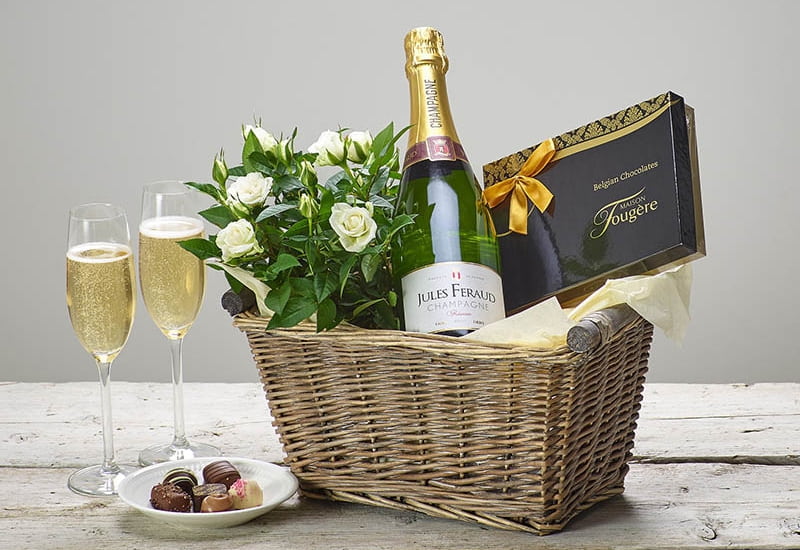 Champagne  Truffles Gift Basket by GourmetGiftBasketscom