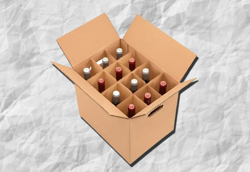 Bottles of wine store in a box