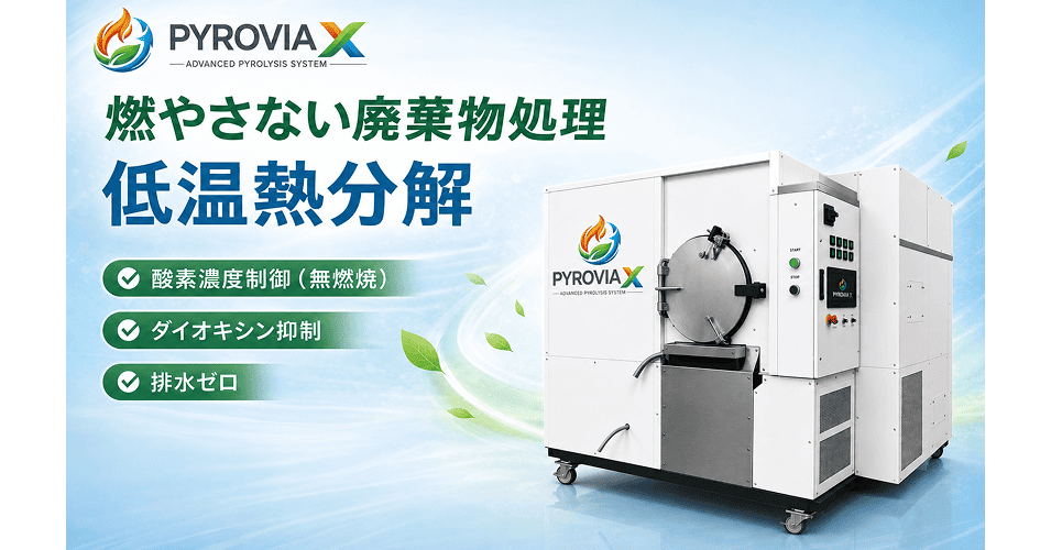 燃やさない！」 廃棄物処理DX × 脱焼却熱分解装置PYROVIA-Xが切り拓く