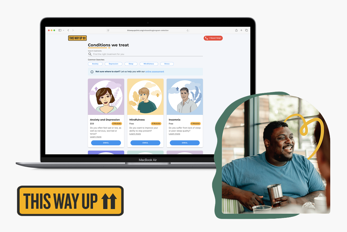This way up logo and laptop showcasing brand