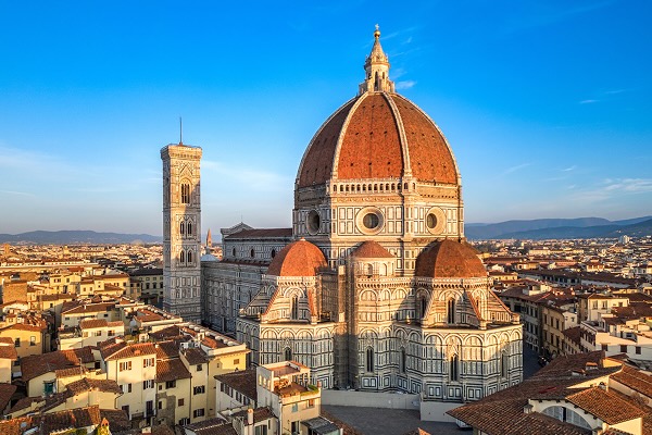 A shot from above of the Cathedral of Santa Maria del Fiore
