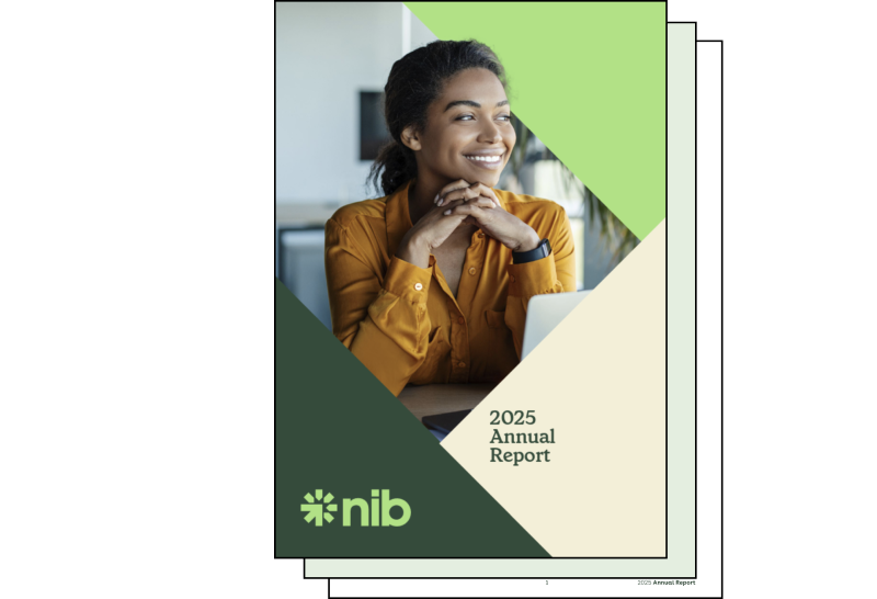 Screenshot of the first 3 pages of nib's 2025 Annual Report document