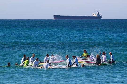 Surfers in the water