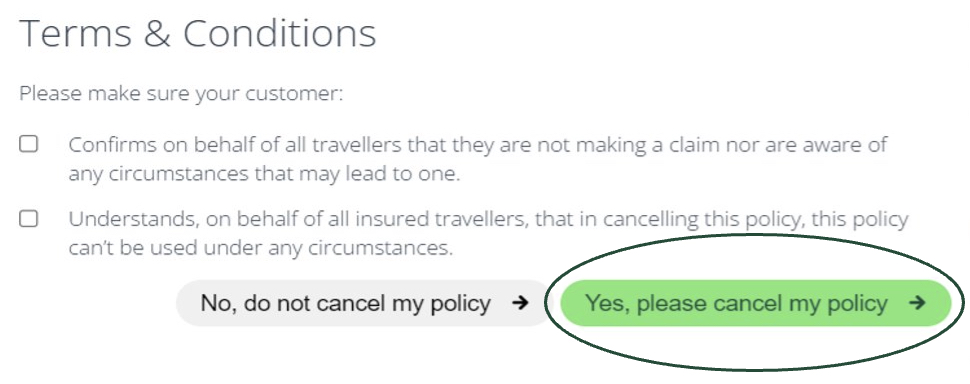 Confirm cancel