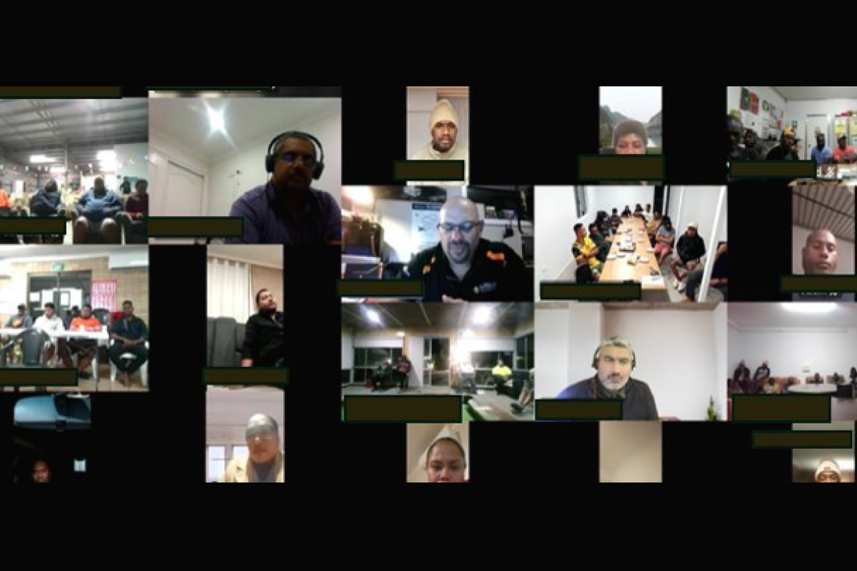 Screenshot of PALM workers on Zoom online webinar