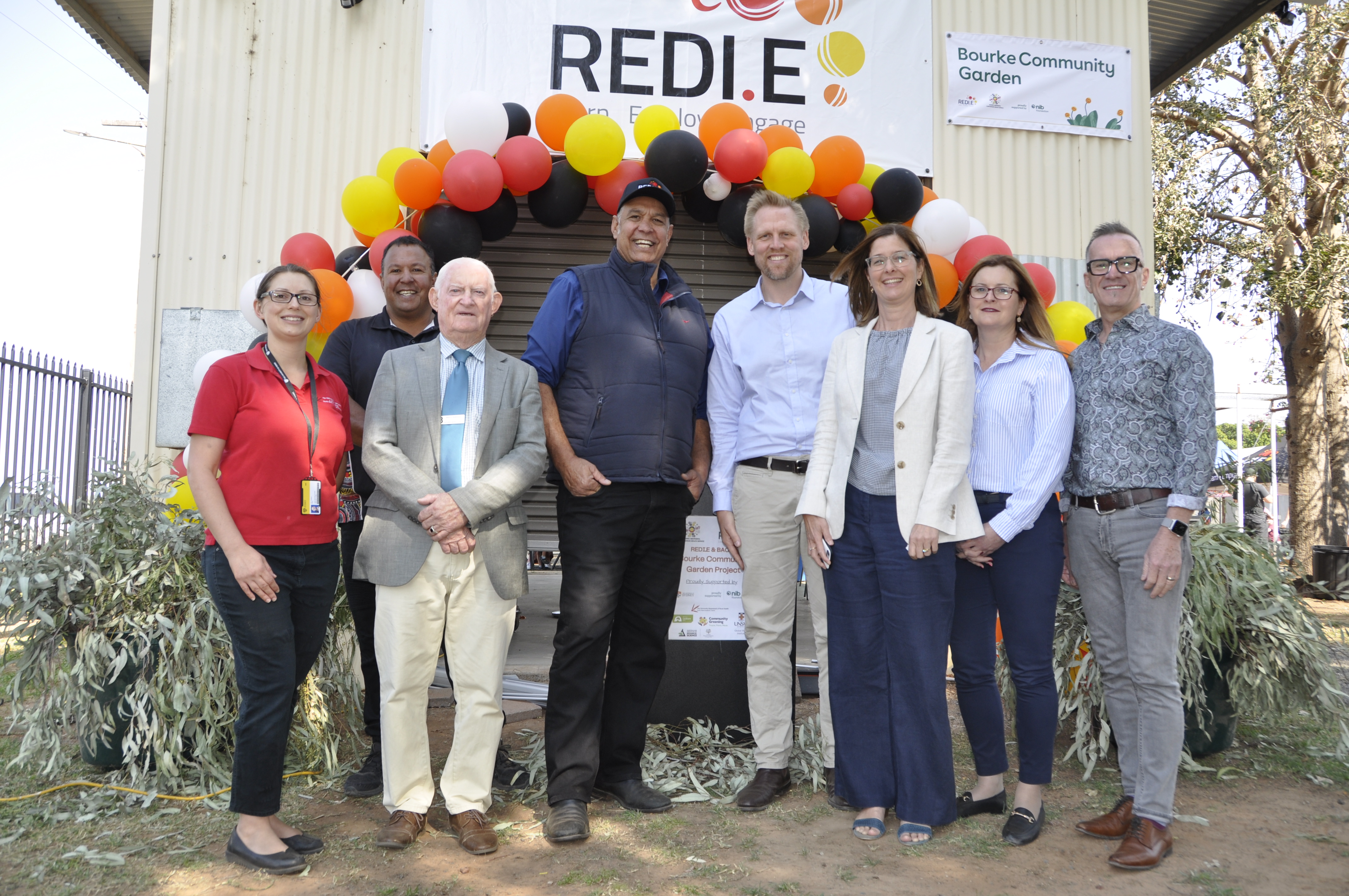 Group of representatives at the Bourke Community Garden Launch