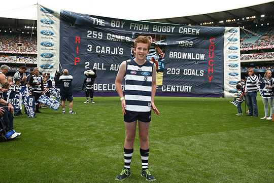 Young Cats fan Lachlan