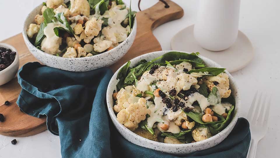Roasted Cauliflower Salad &amp; Tahini Dressing | Recipes | nib