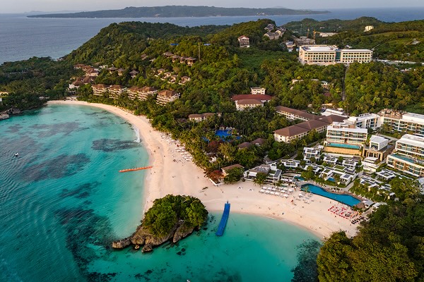 An aerial shot of Boracay, The Philippines
