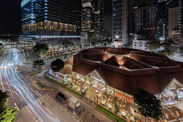 An aerial shot of a Hawker centre