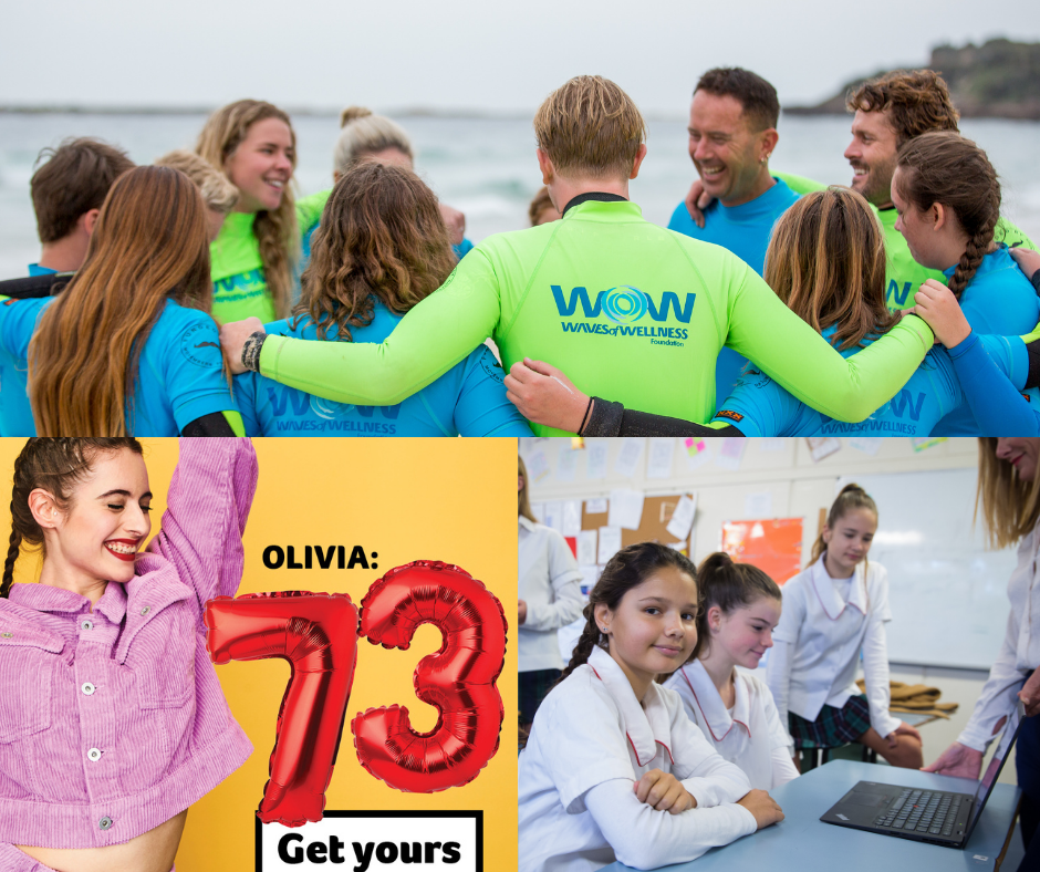 Collage of three charity images