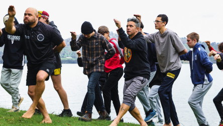 Participants at Korin Gamadji REAL camps learning Aboriginal and Torres Strait Islander cultural dances.