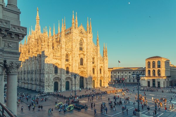 An aerial shot of Milan