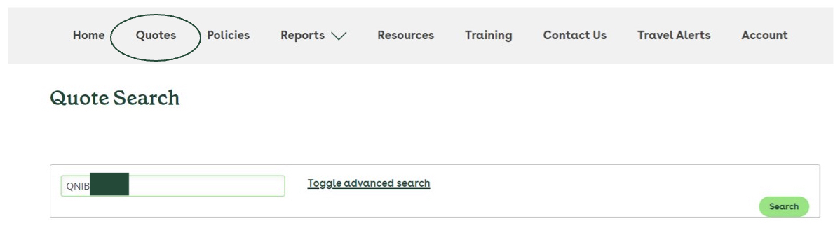 Search quote