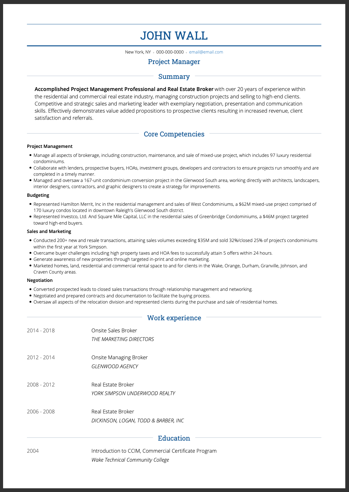 Template For Skills Based Resume