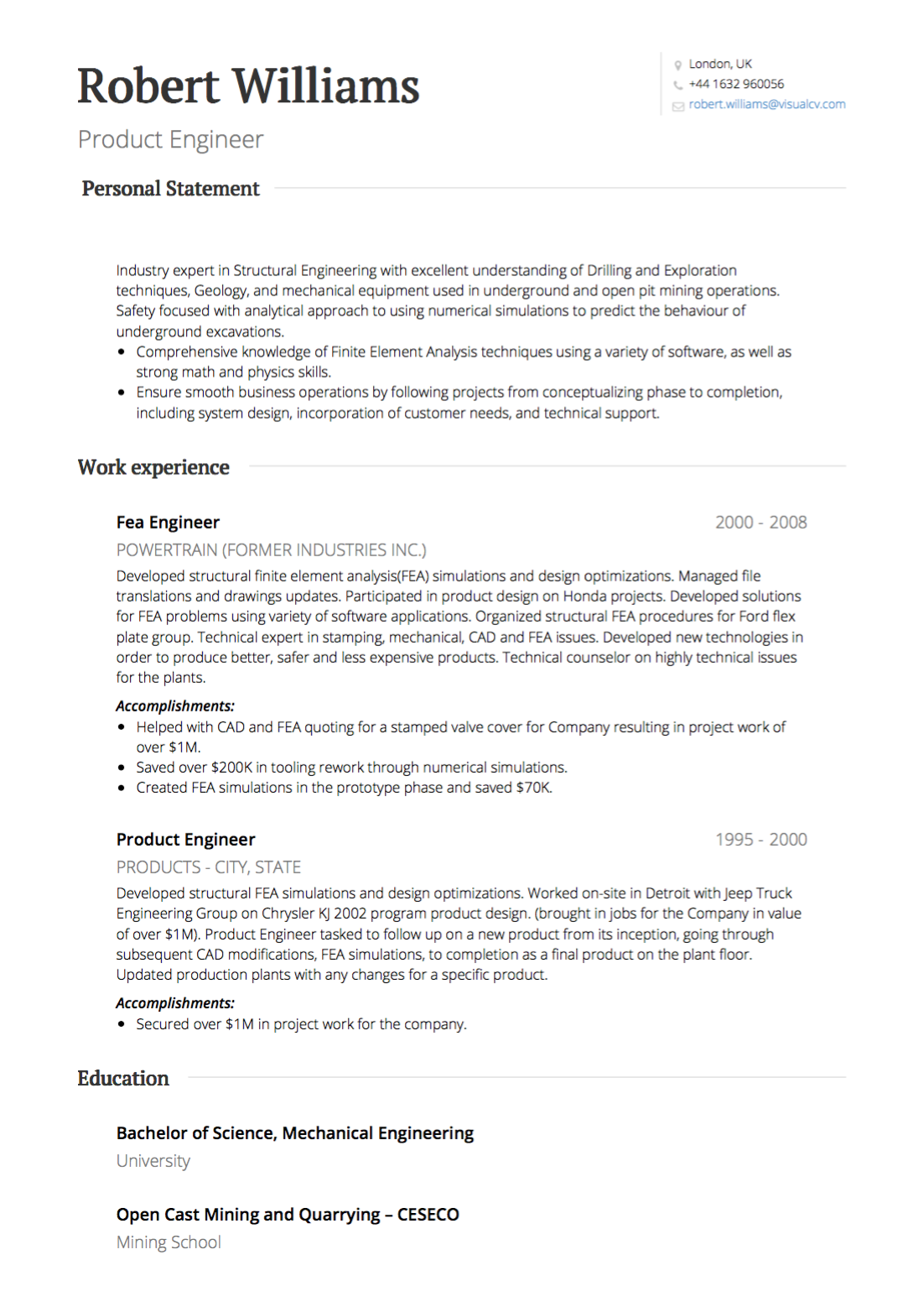 British Uk Cv Tips Format Requirements Examples Visualcv