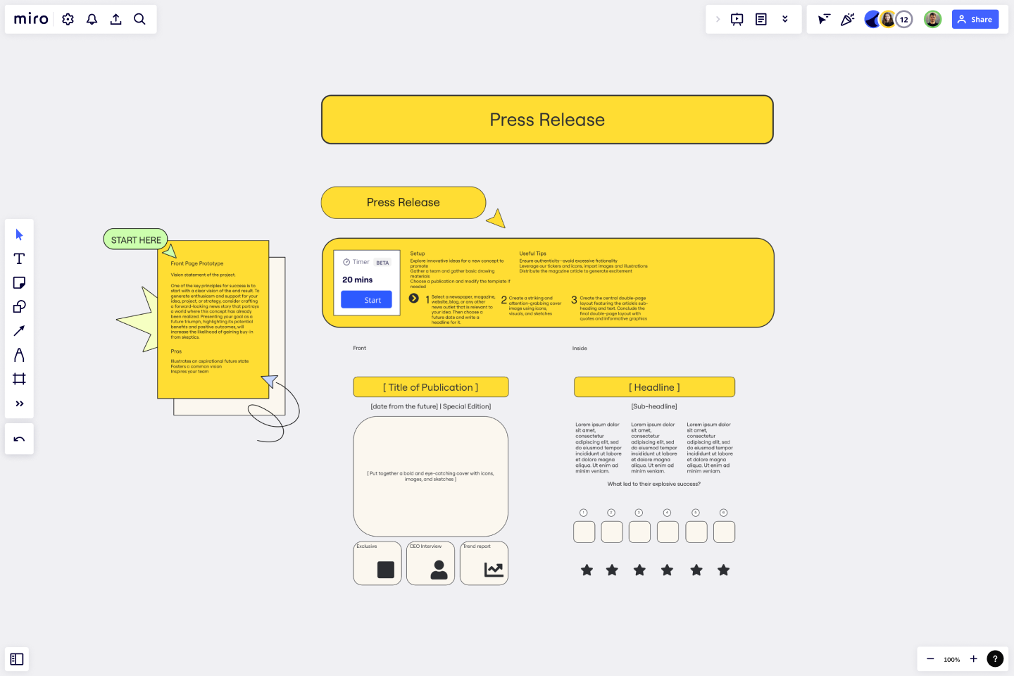 Free press release template miro