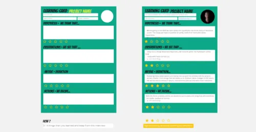 Template cover of Learning cards - User Reaserch
