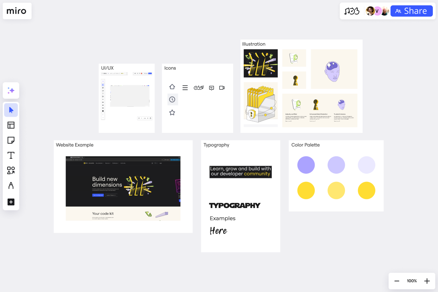 Simple Mood Board for Professional Use | Miro