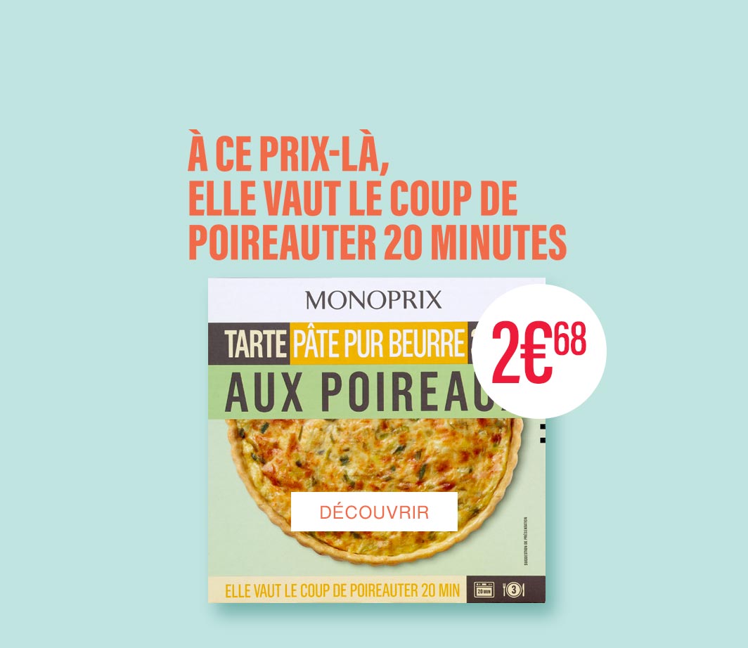 ENCART A CE PRIX LA: TARTE POIREAUX