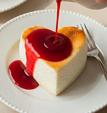 Coeurs frais & coulis de fruits rouges