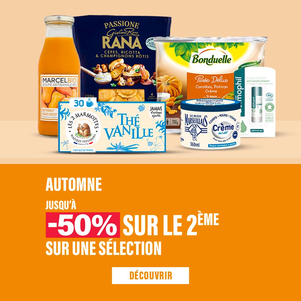 Promo Automne, jusqu'à -50% sur le 2ème