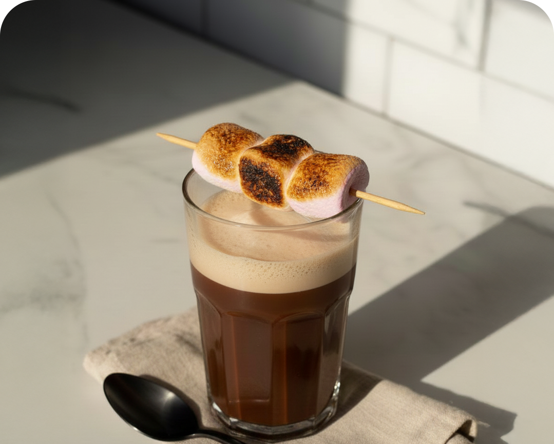 Hot chocolat et guimauve framboise