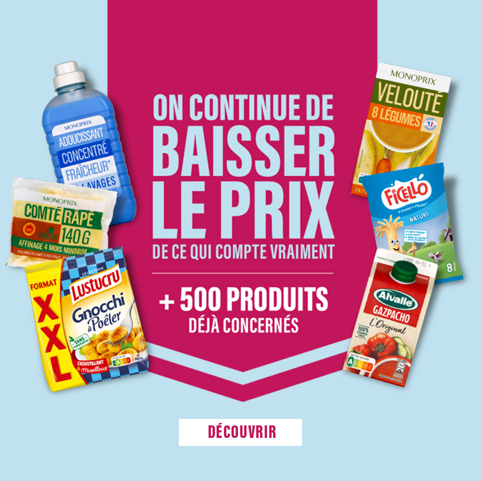Prix en baisse sur plus de 500 produits du quotidien