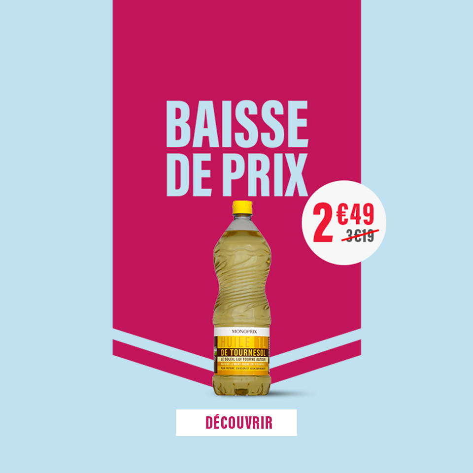 Prix en baisse sur plus de 1000 produits du quotidien
