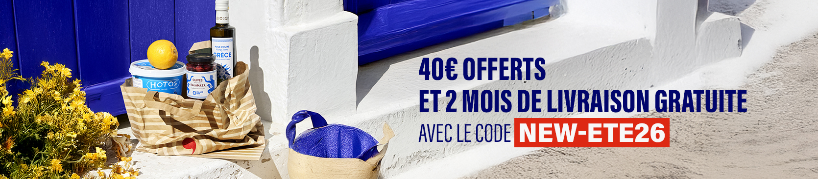 40€ offerts et 2 mois de livraison gratuite avec le code NEW-ETE26