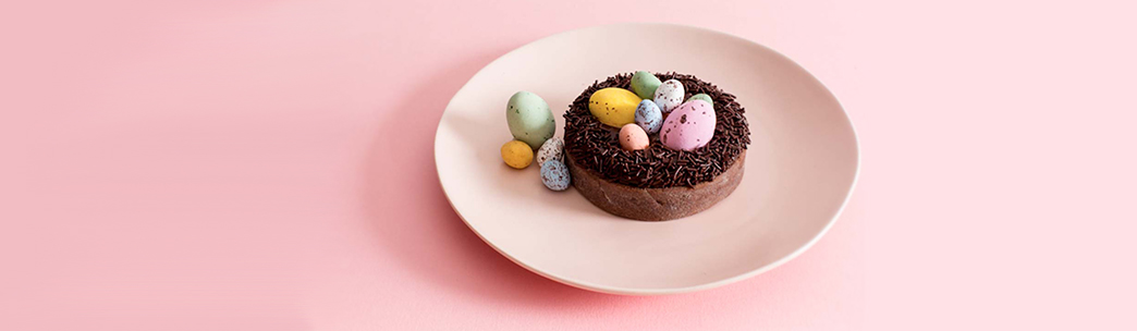 Tartelette nids d'oiseaux au chocolat et amandes